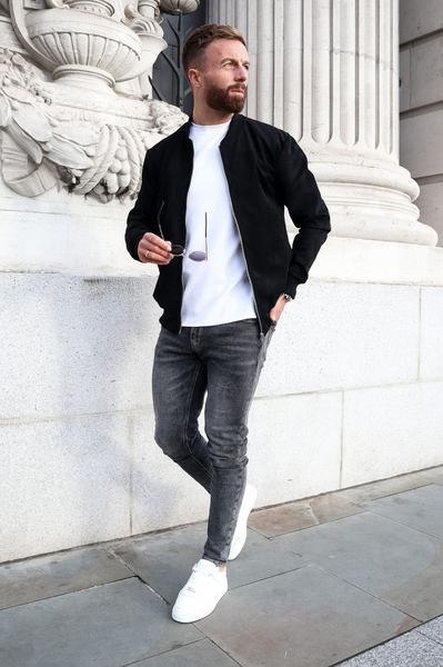 Capo SUEDE Bomber Jacket - Black