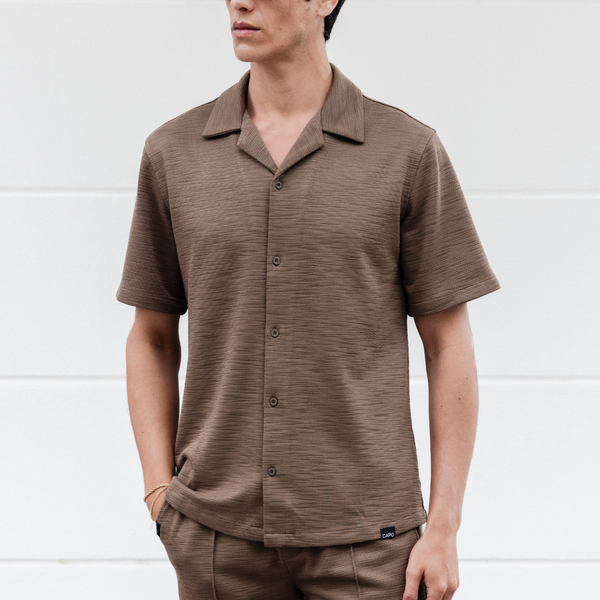 Capo INTERLOCK SLUB Revere SS Shirt - Mocha