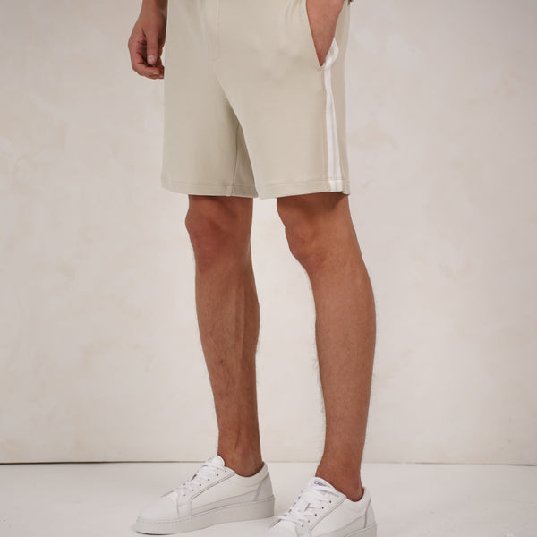 Capo Textured Tape Shorts - Light Beige