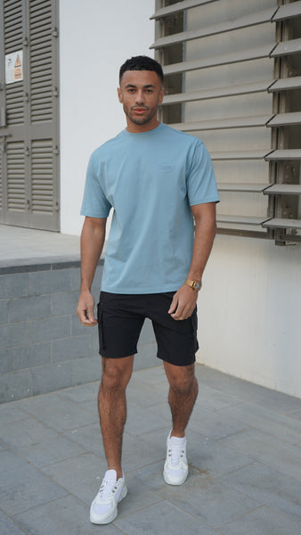 Capo Club Circular Print T-Shirt -  Powder Blue