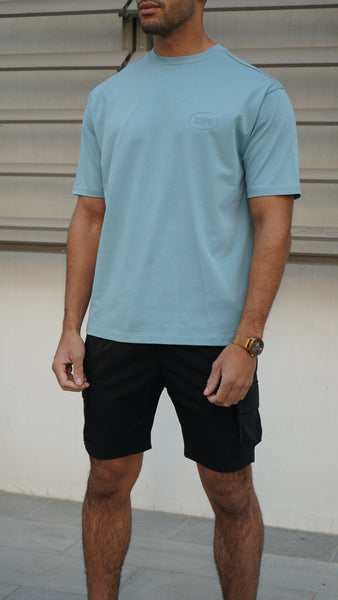 Capo Club Circular Print T-Shirt -  Powder Blue