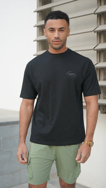Capo Club Circular Print T-Shirt - Black