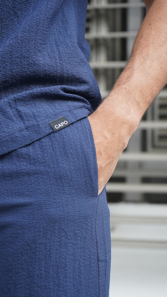 Capo SEERSUCKER Short - Navy