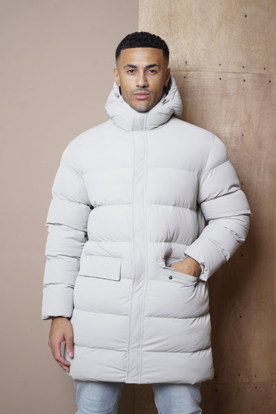 Capo Mid-Length Puffer Coat - Stone